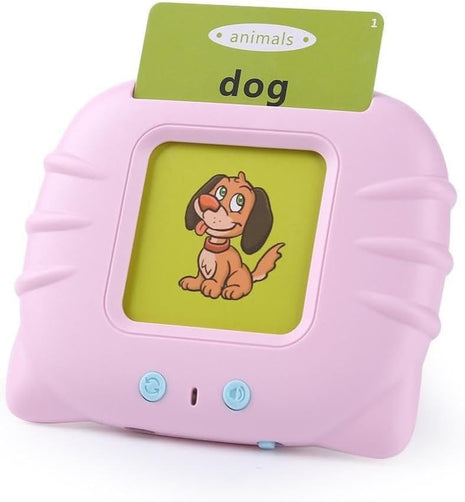 Talking Flash Cards for Kids – 112 Double-Sided Sight Word Cards – 224 Words, 13 Categories, No Screen – Ages 2–6 – Pink