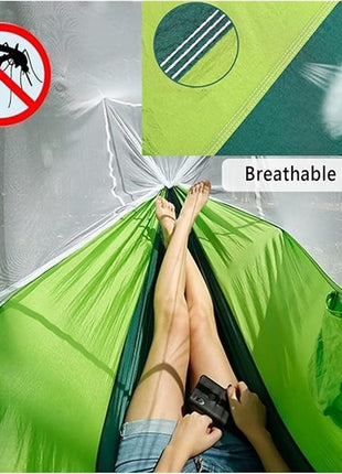 Camping Hammock 290x140cm Nylon with Mosquito Net – Lightweight Foldable Outdoor Hammock