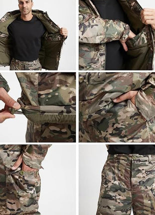 Men's Hunting Suit Winter Fleece Softshell Set – Waterproof Tactical Outdoor 2-Piece