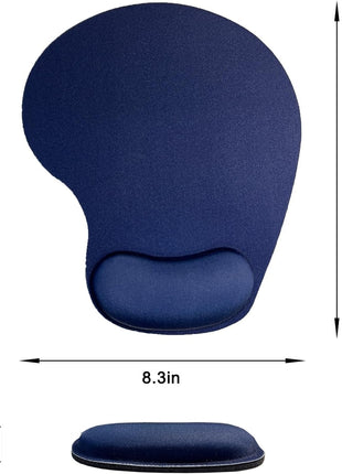 Mouse Pad Gel Wrist Support – Ergonomic Comfort, Non-Slip PU Base, Smooth Fabric –Navy