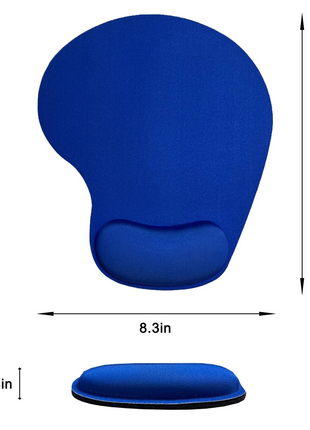 Mouse Pad Gel Wrist Support – Ergonomic Comfort, Non-Slip PU Base, Smooth Fabric –Blue