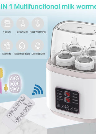 8-in-1 Milk Warmer & Steriliser – 4-Bottle Capacity – 170W – BPA-Free – Dual Voltage – Quiet