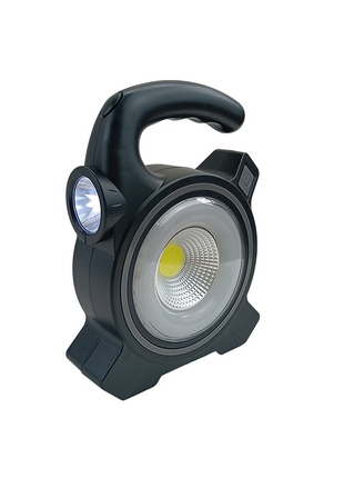 Rechargeable COB LED Work Light with Solar Charging, Power Bank Output, Portable Camping Torch