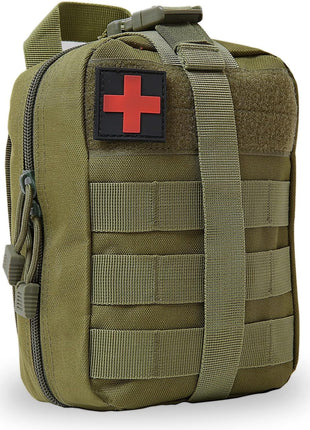 25-Piece Tactical First Aid Kit – MOLLE Rip-Away Outdoor Medical Bag – 900D Polyester Compact Emergency Pouch