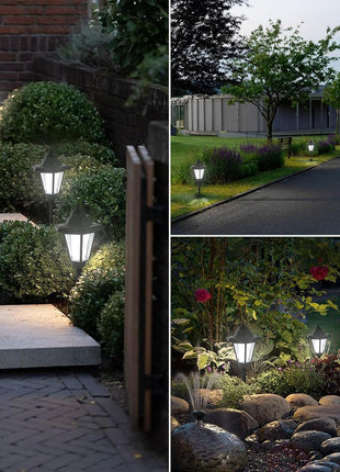 Outdoor Solar Garden Lamp Post, Black Victorian LED Lantern for Patio Pathway Lawn Walkway, 61.5 cm  Short Description