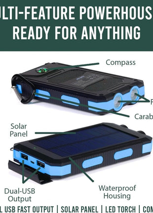 Portable Power Bank 10000mAh – ABS Dual USB Output – Compact Travel Charger – Black
