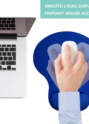 Mouse Pad Gel Wrist Support – Ergonomic Comfort, Non-Slip PU Base, Smooth Fabric –Blue
