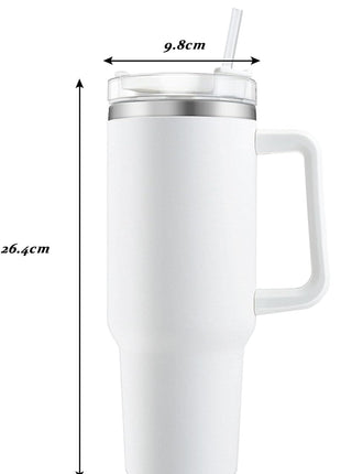 1.2L Stainless Steel Tumbler - Double-Wall Vacuum Insulated, Splash Proof, BPA-Free Lid with Rotating Cover