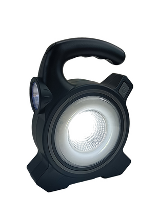 Rechargeable COB LED Work Light with Solar Charging, Power Bank Output, Portable Camping Torch