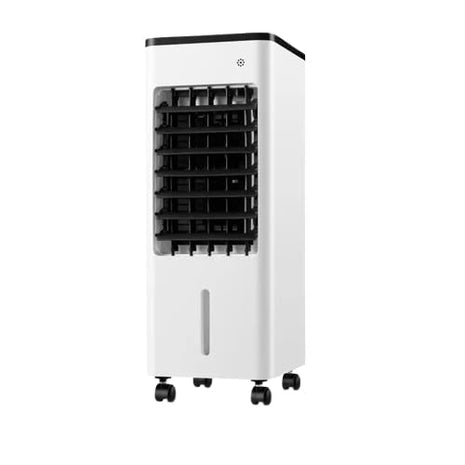 Portable Air Cooler with Humidifier – 4 L Dual Tank – 3‑Speed Remote – Ice Crystal Cooling – White