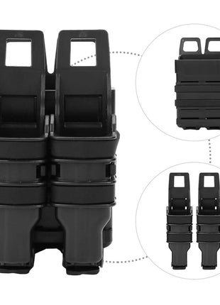 Triple Magazine Pouch Belt Mount Holder for Rifle & Pistol Magazines ABS Plastic Black
