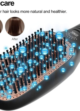 3-in-1 Hair Dryer Brush 1000W with Ionic Tech + Ceramic Heating – Straightener & Volumizer Hot Air Brush