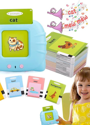 Talking Flash Cards for Kids – 112 Double-Sided Sight Word Cards – 224 Words, 13 Categories, No Screen – Ages 2–6 – Pink