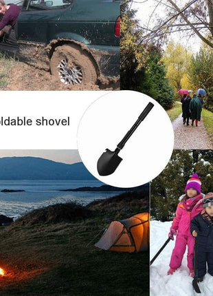 Mini Folding Shovel 420mm – Steel Head Multi-Tool with Pick & Camo Case