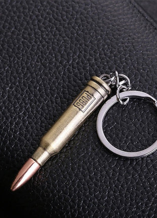Bullet Keychain 64mm – Metal Replica 7.62×51mm PUBG-Inspired Accessory – Antique Gold Gaming Gift