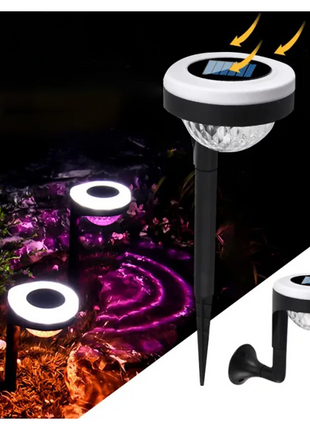 Solar Garden Light with Dusk-to-Dawn Auto On/Off, IP65 Waterproof, 2-in-1 Ground Stake or Wall Mount