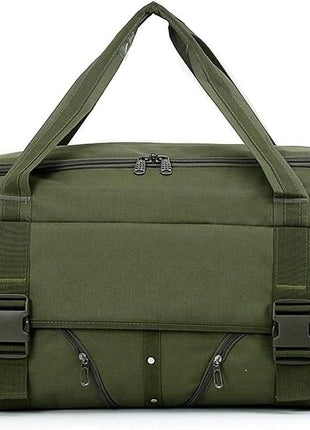 Canvas Duffel Bag 65cm Large Capacity – Waterproof 600D Utility Holdall with Zip & Mesh Pockets