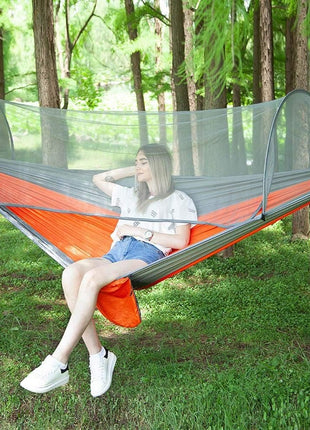 Camping Hammock 290x140cm Nylon with Mosquito Net – Lightweight Foldable Outdoor Hammock