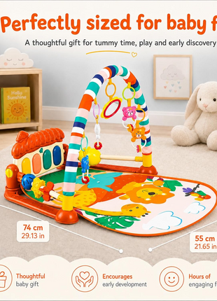 Piano Fitness Rack Baby Play Mat – Multi-Function Orange