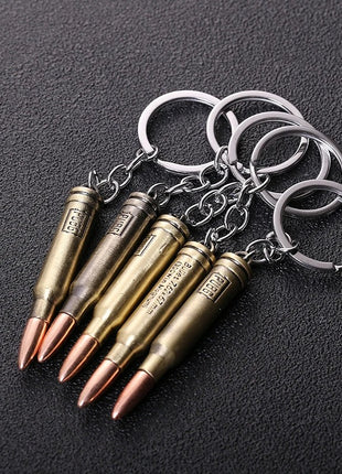 Bullet Keychain 64mm – Metal Replica 7.62×51mm PUBG-Inspired Accessory – Antique Gold Gaming Gift