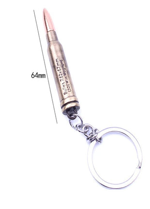 Bullet Keychain 64mm – Metal Replica 7.62×51mm PUBG-Inspired Accessory – Antique Gold Gaming Gift