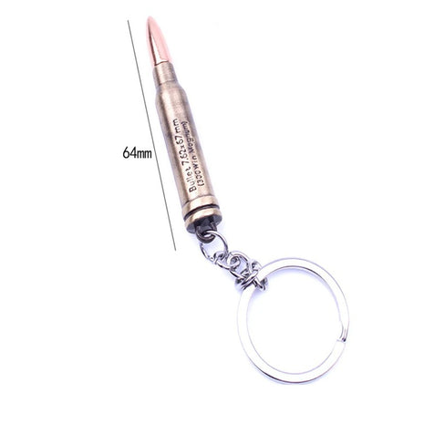 Bullet Keychain 64mm – Metal Replica 7.62×51mm PUBG-Inspired Accessory – Antique Gold Gaming Gift