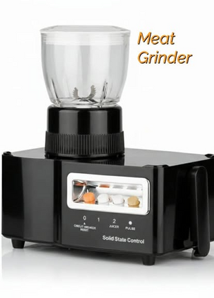 700W Juice Extractor Blender Grinder with 2 Speed & Pulse, Continuous Flow, Stainless Steel Spinner, 3 Containers, Black