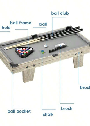 4-in-1 Tabletop Game Set – Compact Wood Game Table with Pool, Air Hockey, Table Tennis & Foosball – Accessories Included