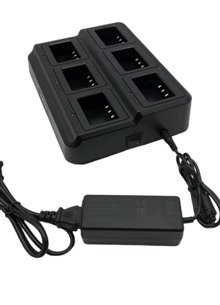 BAOFENG BF-888S Walkie Talkie + 6-Way Charger – Single Radio – Multi-Slot Charging Base – Black