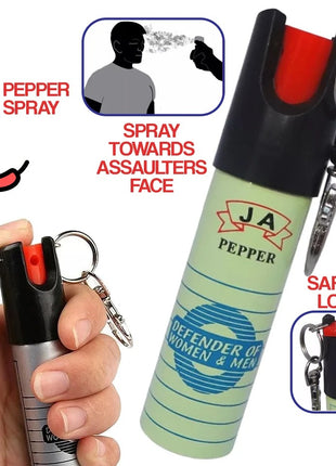 Pepper Spray 20ml Self-Defense Keychain – Aluminium Canisters – Flip-Top Stream Spray