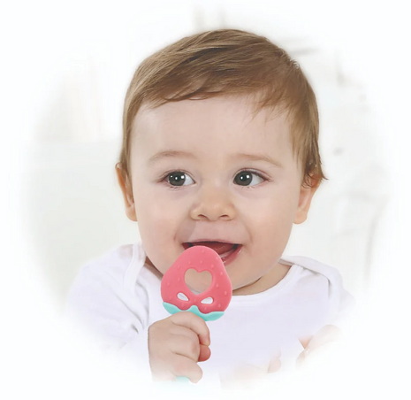 Fruit-Shaped Silicone Baby Teether for 3–12 Months – BPA-Free Soft Gum Toy Strawberry
