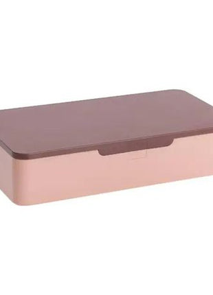 Makeup Brush Storage Box 21.7cm with Mirror and Cleaning Pad – Pink ABS 2-in-1 Cosmetic Organizer