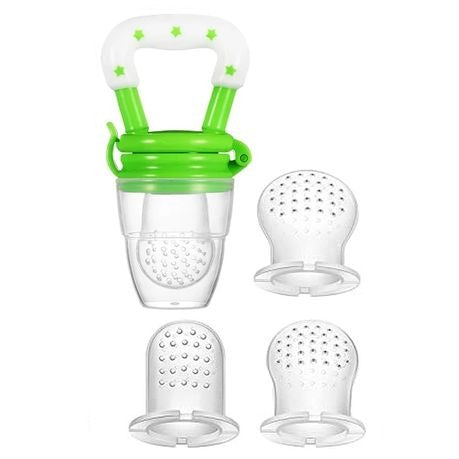 Silicone Baby Fruit Feeder Pacifier – Teething Relief – Easy-Grip Handle – Food Grade – Snap-On Cap