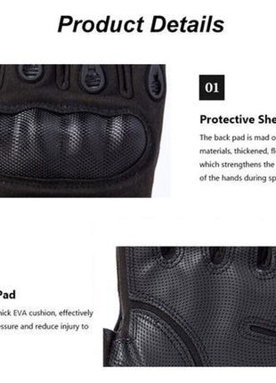 Half-Finger Hard Knuckle Outdoor Sports Gloves, Breathable Adjustable Tactical Riding Gloves