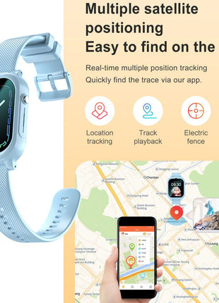 Kids 4G Smartwatch with GPS Tracker, 1.83" HD Screen, SOS, Waterproof, Video Call – Blue