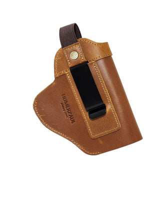 Universal Leather Gun Holster 11x13cm – Ambidextrous Clip – Compact Pistol Fit – Black/Brown/Coffee
