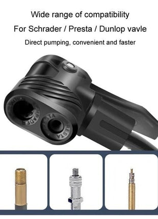 Portable Foot Air Pump 160 PSI High Pressure Aluminum Alloy Barrel with Analog Gauge