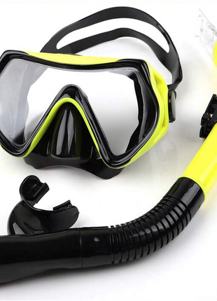 Snorkeling Mask and Tube Set – Adult Single-Lens Dive Mask + Ergonomic Breathing Snorkel