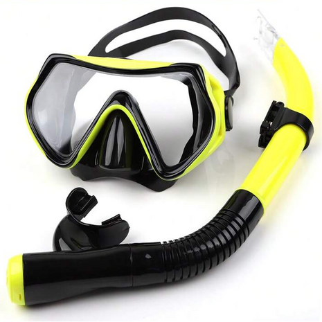 Snorkeling Mask and Tube Set – Adult Single-Lens Dive Mask + Ergonomic Breathing Snorkel