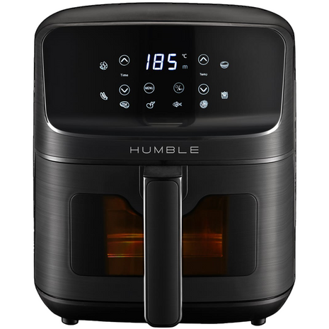 Humble 5.2L Air Fryer with Visible Window – Large Capacity, Black – Oil-Free Cooking with Adjustable Time & Temp, Easy to Clean, Family-Sized Electric Airfryer