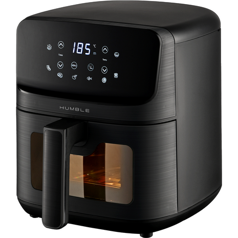 Humble 5.2L Air Fryer with Visible Window – Large Capacity, Black – Oil-Free Cooking with Adjustable Time & Temp, Easy to Clean, Family-Sized Electric Airfryer