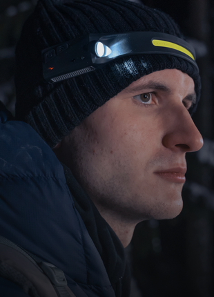 USB-C Rechargeable LED Headlamp - Motion Sensor, 350 Lumens, Water resistant, 5 Modes