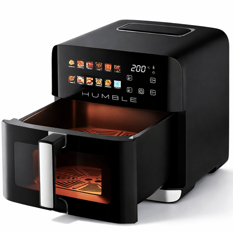 HUMBLE Air Fryer 10L – 1800W Digital 12-in-1 Touchscreen with Viewing Window – Black