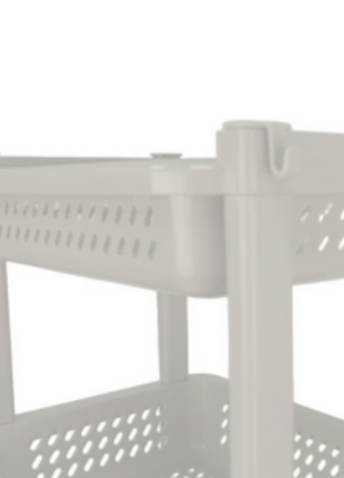 4 Tier Plastic Storage Rack 66.5cm – Stackable ABS Organizer Shelf with Ventilated Baskets