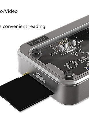 10-in-1 Transparent USB-C Docking Station – PD3.0 100W, HDMI 4K, VGA, Ethernet, USB, SD/TF, Audio