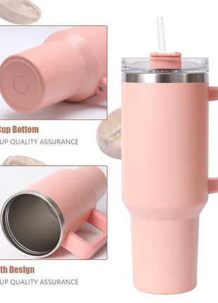 1.2L Stainless Steel Tumbler - Double-Wall Vacuum Insulated, Splash Proof, BPA-Free Lid with Rotating Cover