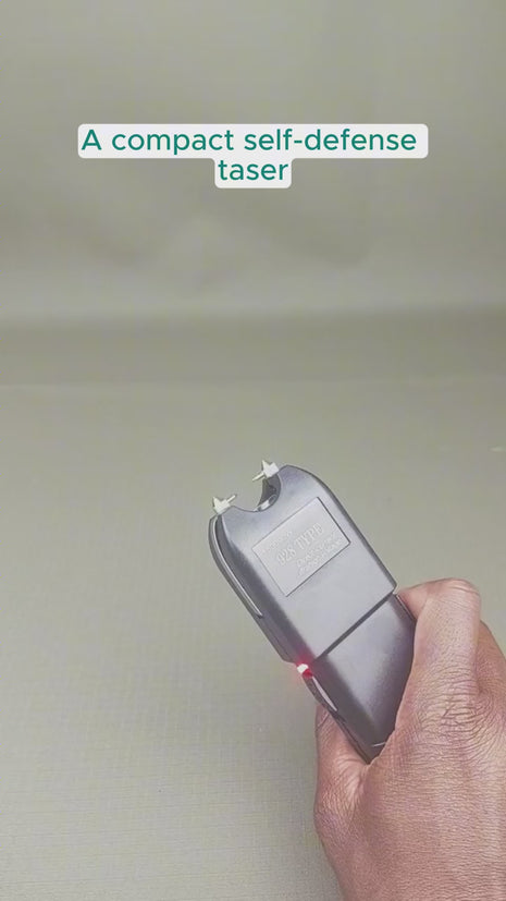 Self‑Defense Taser 160 mm High-Voltage Plastic with LED & Built‑in Two‑Pin Charger