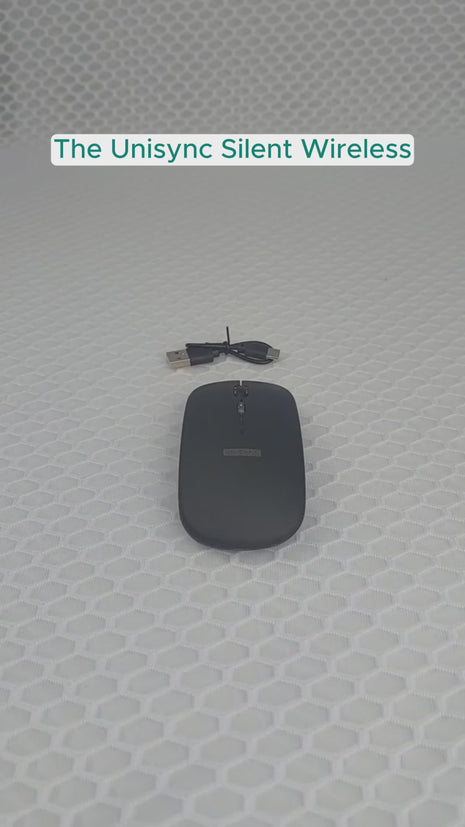 UNISYNC Wireless Mouse 1600 DPI – Bluetooth 5.0 2.4GHz Dual Mode – Silent Click – Rechargeable – Black