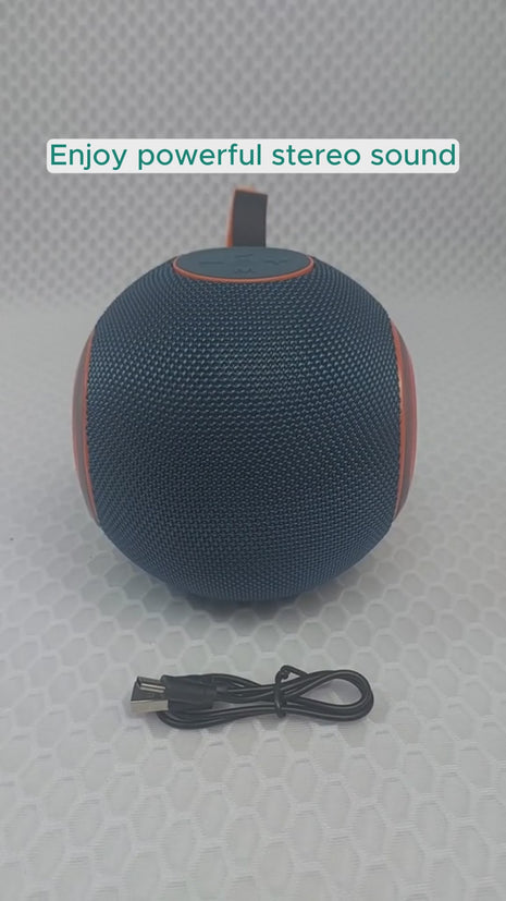 Portable Bluetooth Speaker 13cm – IPX6 Water resistant, RGB Bass Radiators, USB/TF/AUX Input, 12H Battery Blue