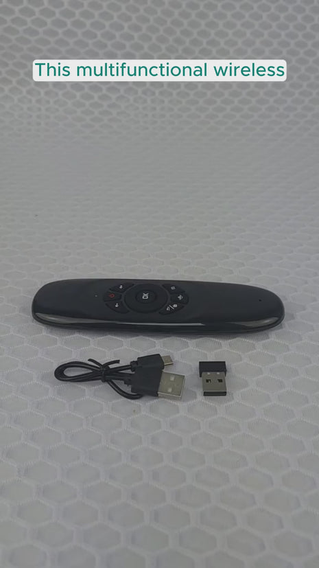 Wireless Air Mouse Keyboard Combo 2.4GHz – QWERTY Gyroscopic Remote – Compatible with Smart TV, Android TV Box, PC, Tablet – Black
